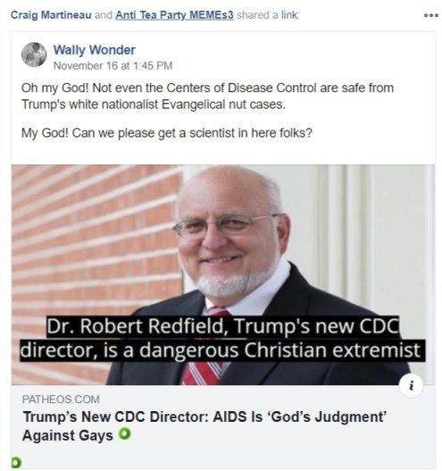 New Director of the CDC Facebook Post