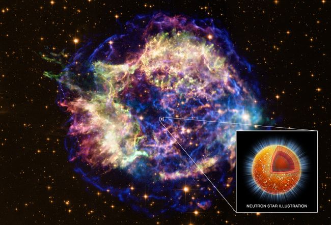 This is a remnant of supernova Casseopeia-A Image by NASA